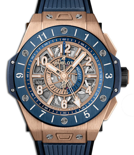 Replica Hublot 471.OL.7128.RX Big Bang Unico 45 mm King Gold Blue Ceramic watch sale